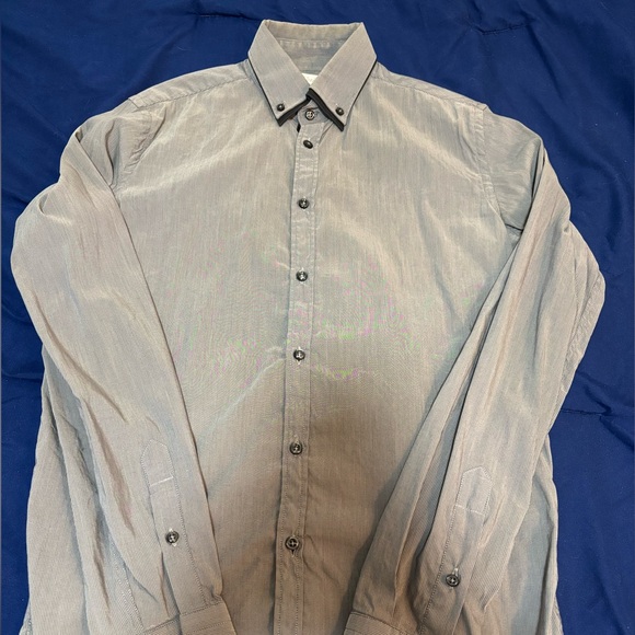 Zara Gray Dress Shirt Crisp Formal Style - Picture 1 of 3